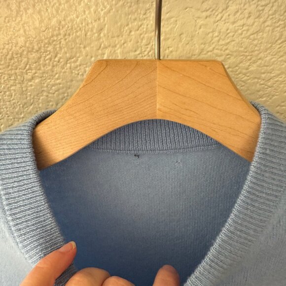 J. Crew Cornflower Blue Cashmere Crewneck Sweater - Picture 7 of 9